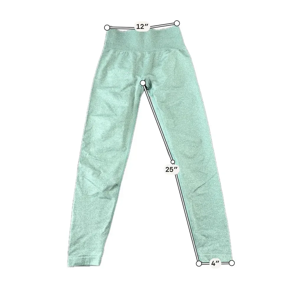 NVGTN Leggings Womens Medium Green Seamless High Waist Ankle Yoga Gym Pants